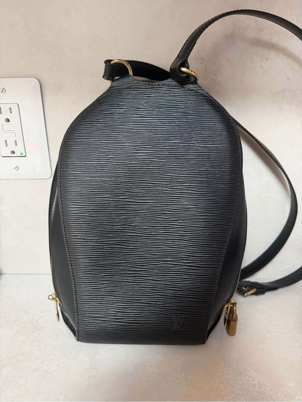 Vintage Louis Vuitton Black Epi Leather Backpack Mapillion with Gold Hardware